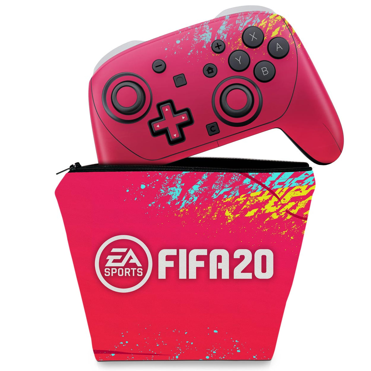 KIT Capa Case e Skin Anti-Rage Nintendo Switch 2 Pro Controle - Fifa 20