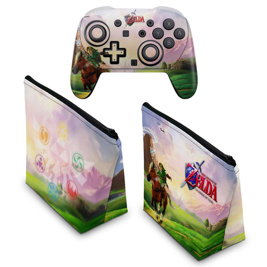 KIT Capa Case e Skin Anti-Rage Nintendo Switch 2 Pro Controle - Zelda Ocarina Of Time - Pop Arte Skins - foto 2