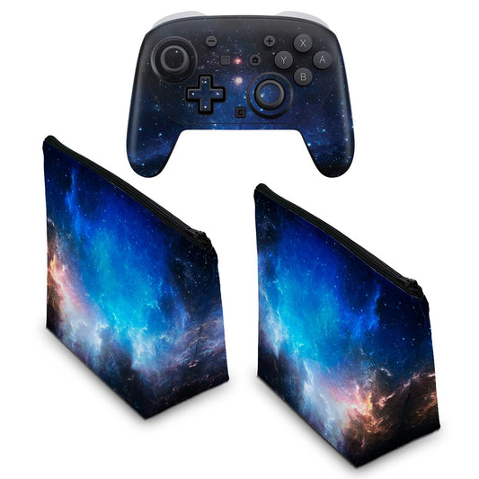 KIT Capa Case e Skin Anti-Rage Nintendo Switch 2 Pro Controle - Universo Cosmos - Pop Arte Skins - foto 2