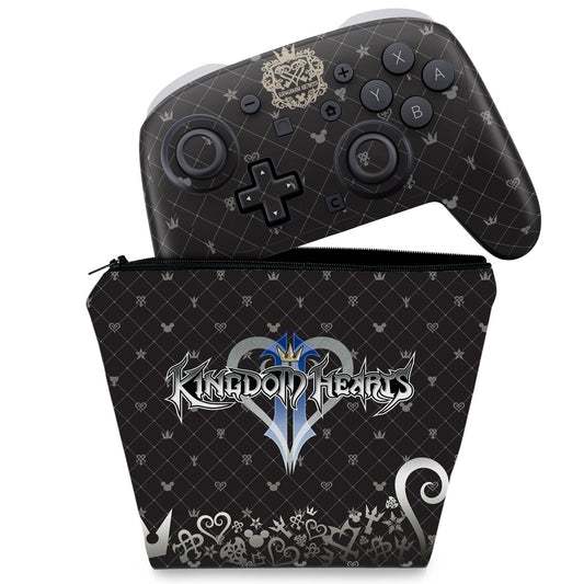 KIT Capa Case e Skin Anti-Rage Nintendo Switch 2 Pro Controle - Kingdom Hearts 3