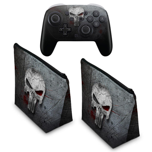 KIT Capa Case e Skin Anti-Rage Nintendo Switch 2 Pro Controle - The Punisher Justiceiro - Pop Arte Skins - foto 2