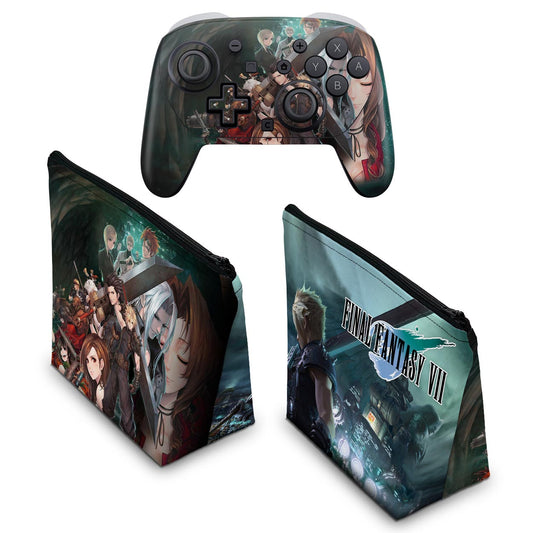 KIT Capa Case e Skin Anti-Rage Nintendo Switch 2 Pro Controle - Final Fantasy Vii Remake - Pop Arte Skins - foto 2