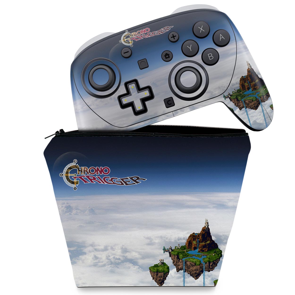 KIT Capa Case e Skin Anti-Rage Nintendo Switch 2 Pro Controle - Chrono Trigger