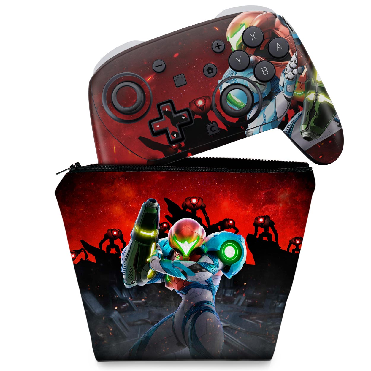 KIT Capa Case e Skin Anti-Rage Nintendo Switch 2 Pro Controle - Modelo 053