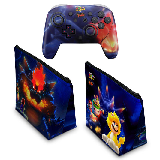 KIT Capa Case e Skin Anti-Rage Nintendo Switch 2 Pro Controle - Bowser s Fury - Pop Arte Skins - foto 2