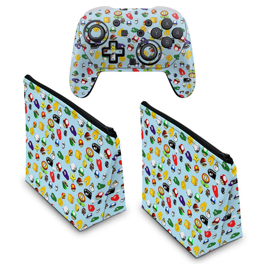 KIT Capa Case e Skin Anti-Rage Nintendo Switch 2 Pro Controle - Super Mario - Pop Arte Skins - foto 2