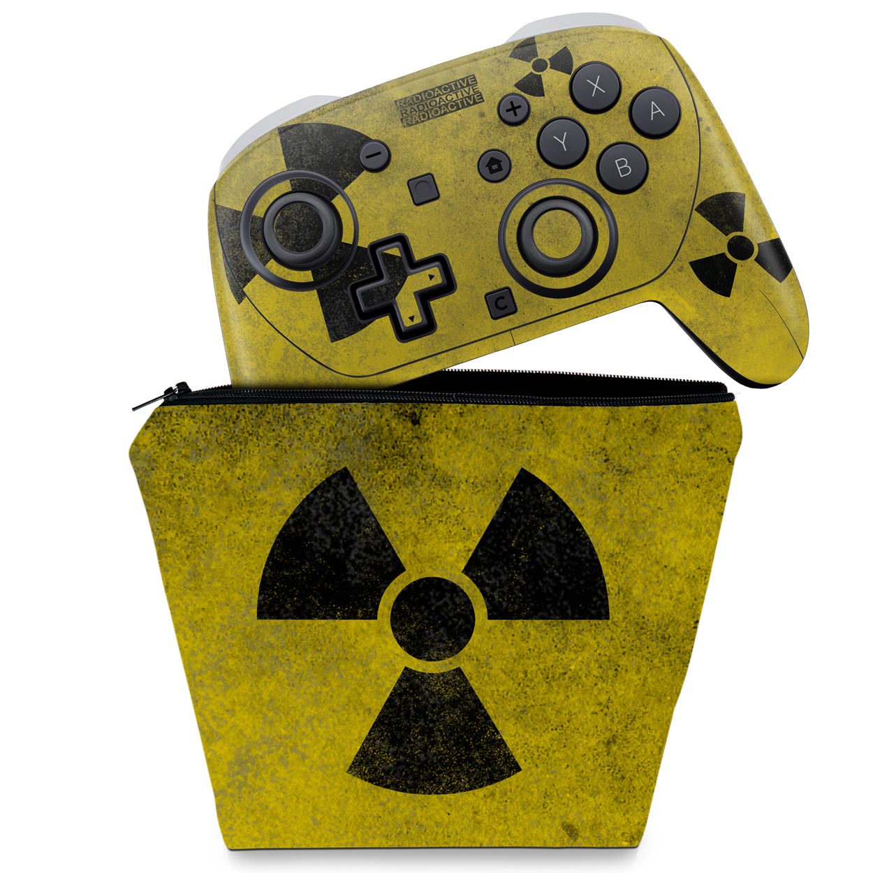 KIT Capa Case e Skin Anti-Rage Nintendo Switch 2 Pro Controle - Radioativo