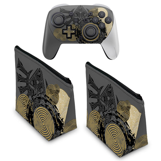 KIT Capa Case e Skin Anti-Rage Nintendo Switch 2 Pro Controle - Zelda Tears of the Kingdom Edition