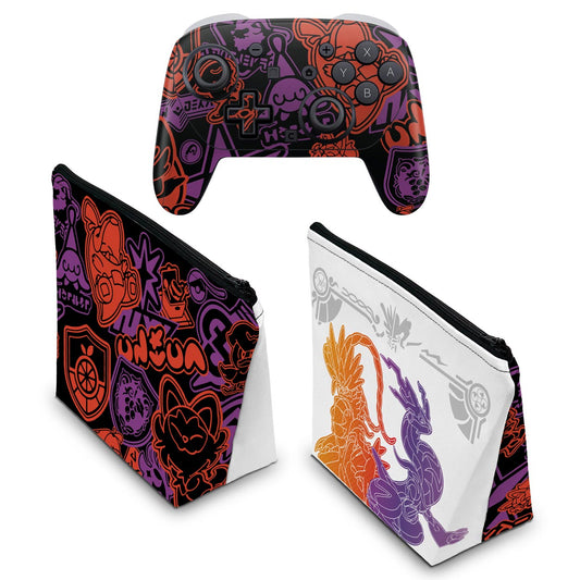 KIT Capa Case e Skin Anti-Rage Nintendo Switch 2 Pro Controle - Modelo 064 - Pop Arte Skins - foto 2