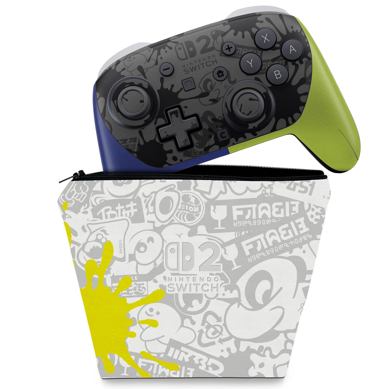 KIT Capa Case e Skin Anti-Rage Nintendo Switch 2 Pro Controle - Modelo 066