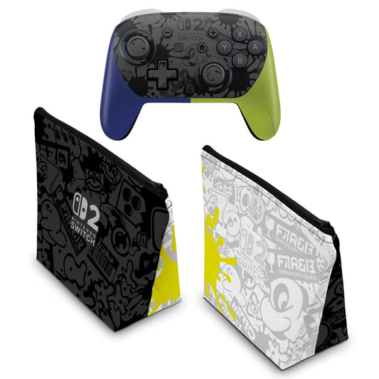 KIT Capa Case e Skin Anti-Rage Nintendo Switch 2 Pro Controle - Modelo 066 - Pop Arte Skins - foto 2