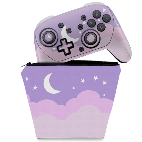 KIT Capa Case e Skin Anti-Rage Nintendo Switch 2 Pro Controle - Noite Estrelada