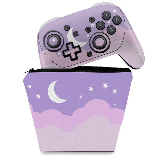 KIT Capa Case e Skin Anti-Rage Nintendo Switch 2 Pro Controle - Noite Estrelada