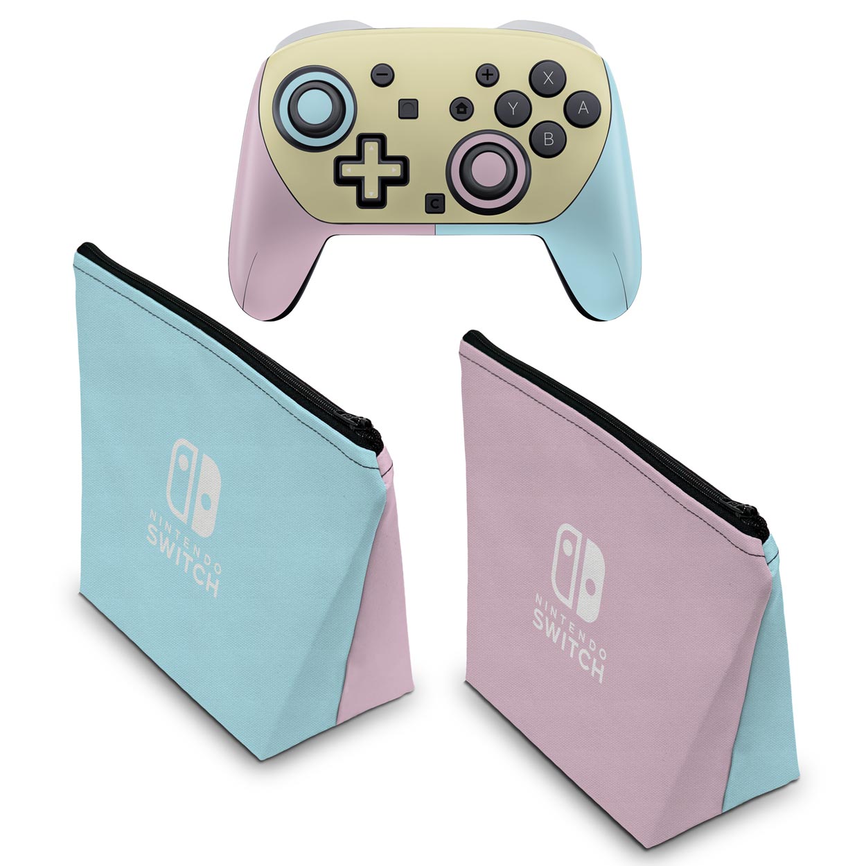 KIT Capa Case e Skin Anti-Rage Nintendo Switch 2 Pro Controle - Tons Pastel