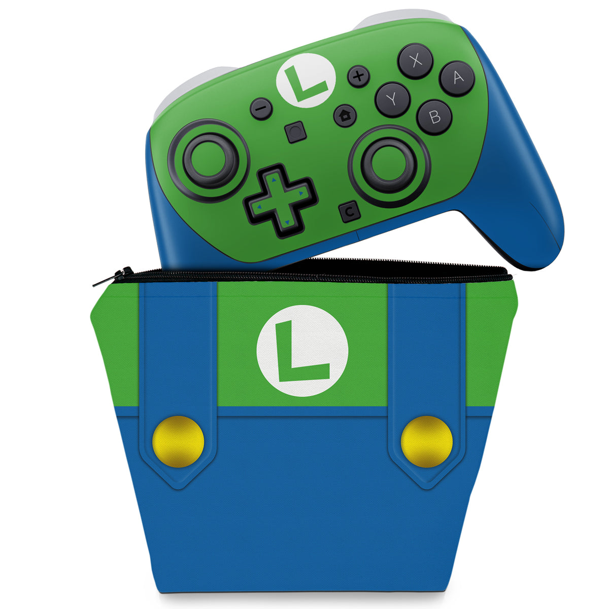KIT Capa Case e Skin Anti-Rage Nintendo Switch 2 Pro Controle - Luigi Verde Mania