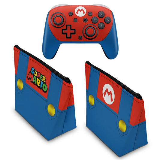 KIT Capa Case e Skin Anti-Rage Nintendo Switch 2 Pro Controle - Mario Vermelho Mania - Pop Arte Skins - foto 2