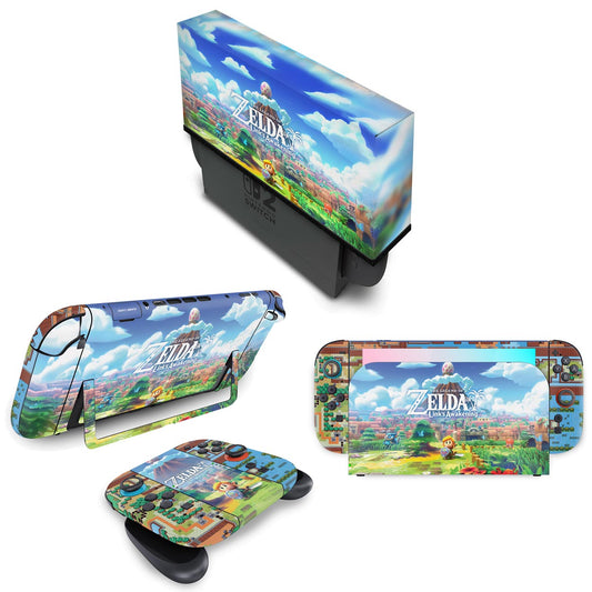 KIT Nintendo Switch 2 Skin Anti-Rage e Capa Anti Poeira - Zelda Link's Awakening