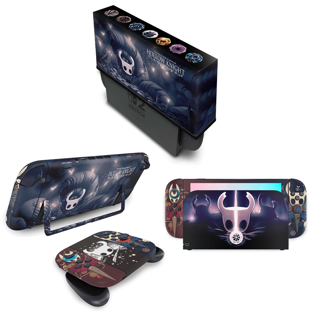 KIT Capa Anti Poeira e Skin Anti-Rage Nintendo Switch 2 - Hollow Knight