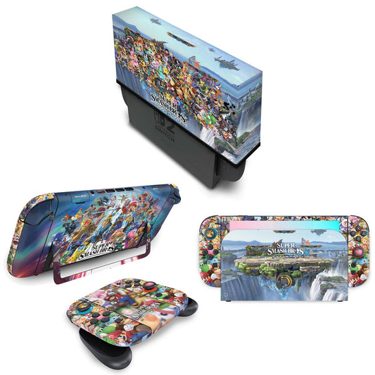 KIT Nintendo Switch 2 Skin Anti-Rage e Capa Anti Poeira - Super Smash Bros. Ultimate
