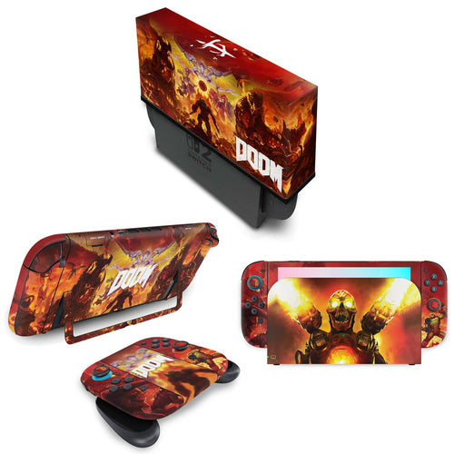 KIT Capa Anti Poeira e Skin Anti-Rage Nintendo Switch 2 - Doom