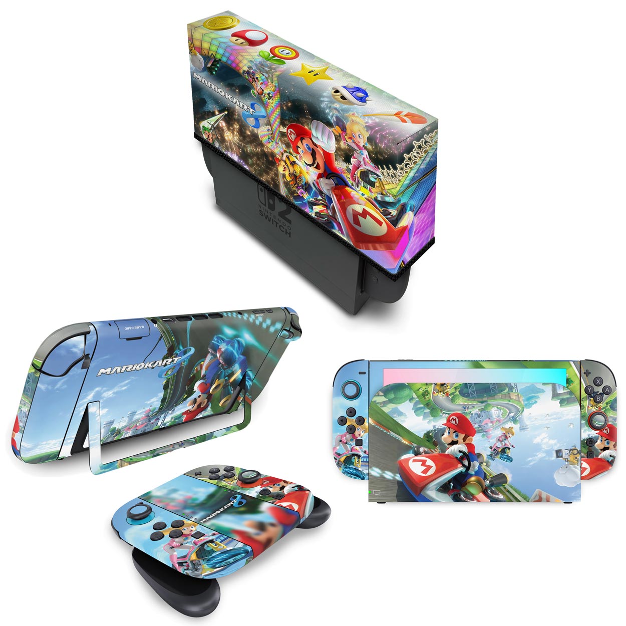 KIT Capa Anti Poeira e Skin Anti-Rage Nintendo Switch 2 - Mario Kart 8
