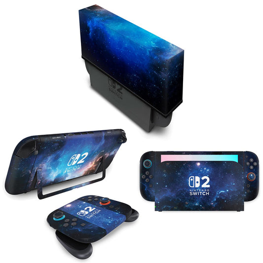 KIT Nintendo Switch 2 Skin Anti-Rage e Capa Anti Poeira - Universo Cosmos