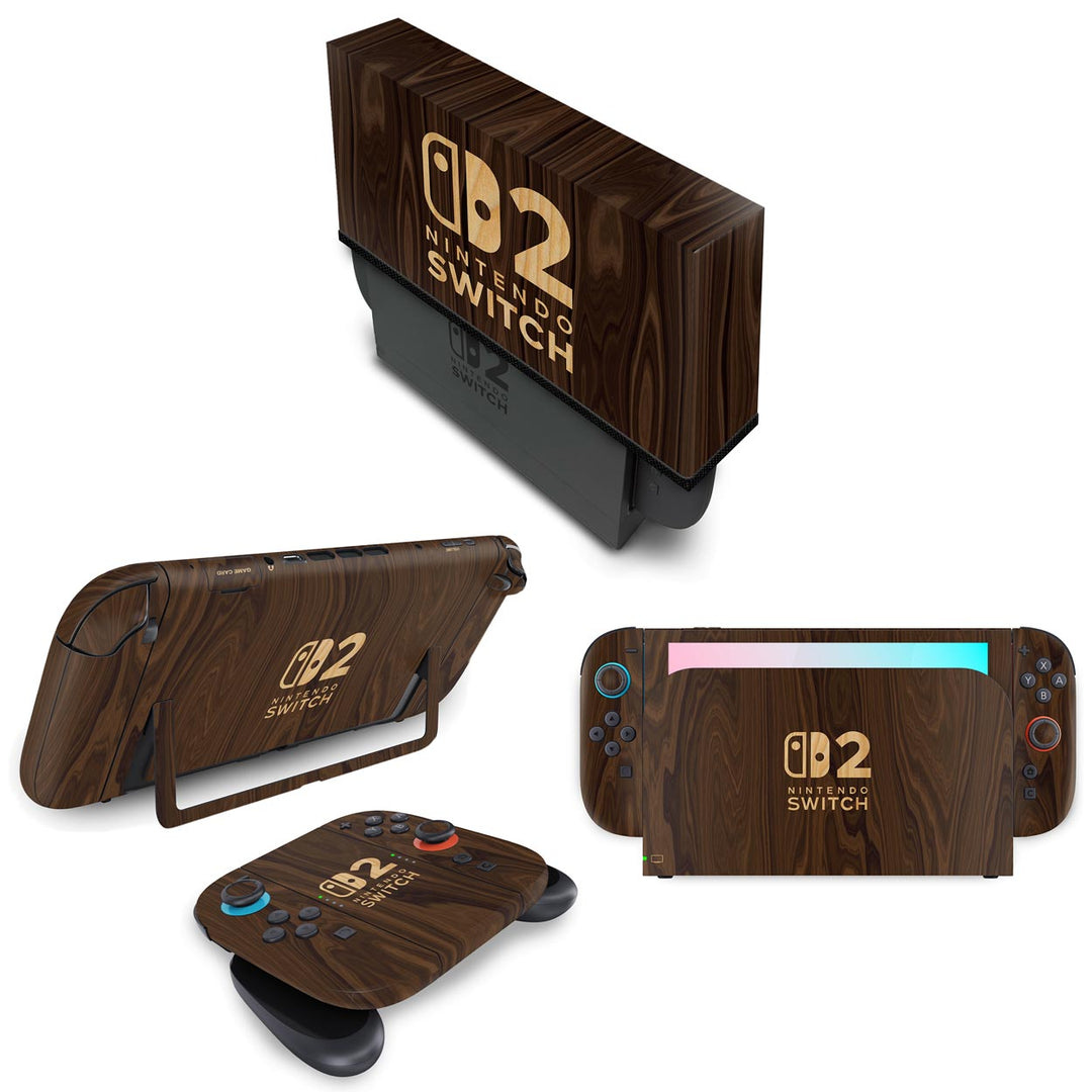 KIT Capa Anti Poeira e Skin Anti-Rage Nintendo Switch 2 - Madeira