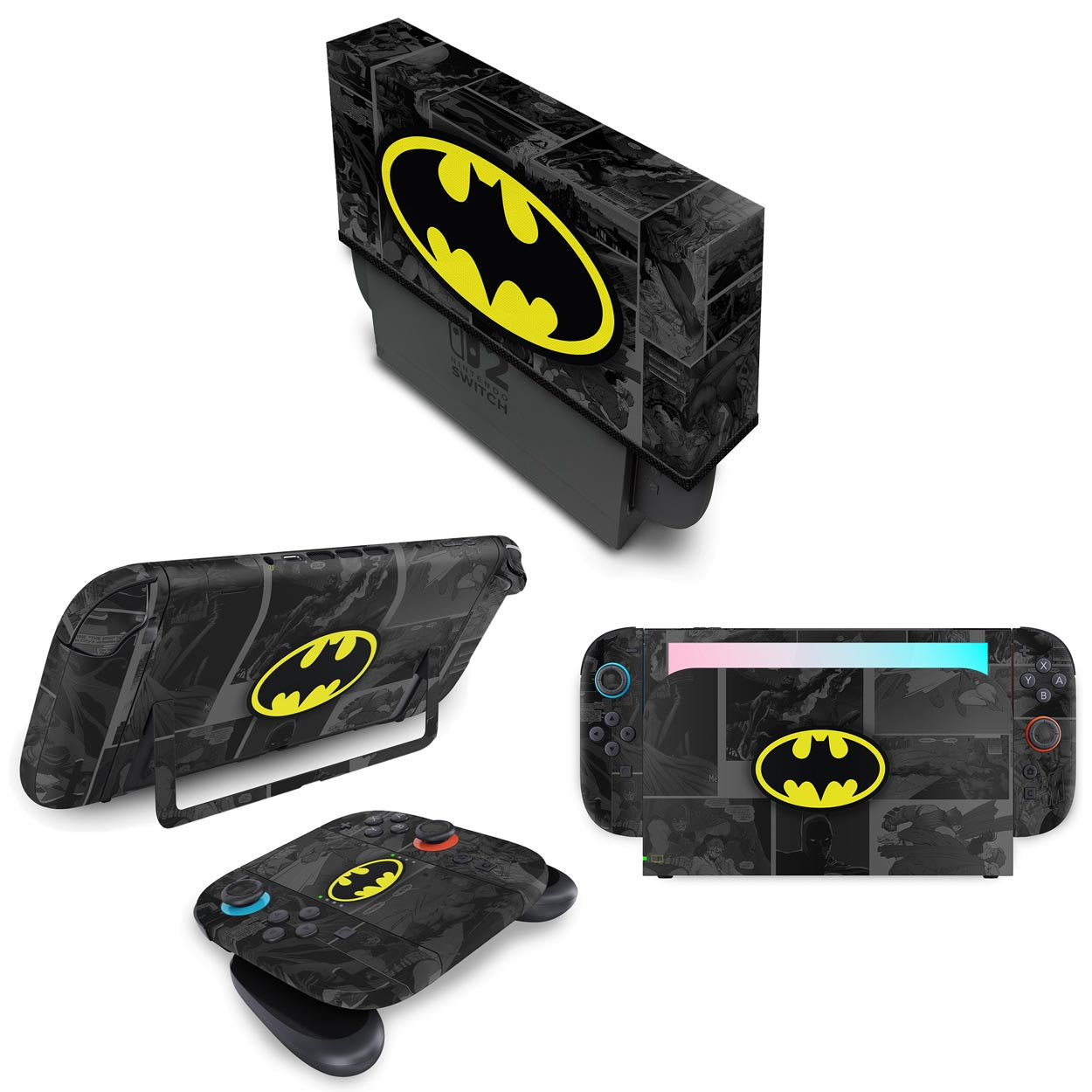 KIT Capa Anti Poeira e Skin Anti-Rage Nintendo Switch 2 - Batman Comics