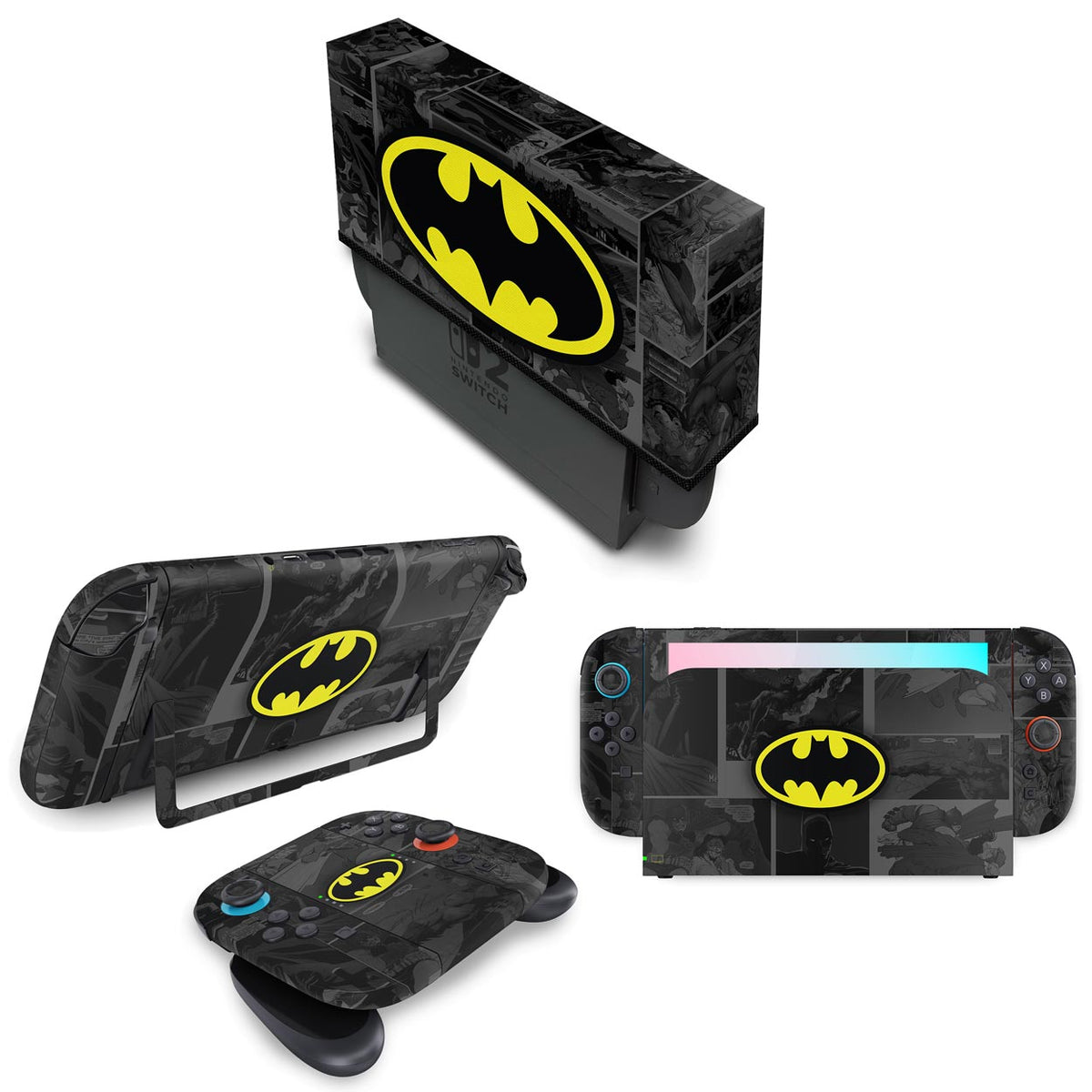 KIT Capa Anti Poeira e Skin Anti-Rage Nintendo Switch 2 - Batman Comics
