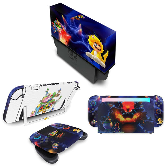 KIT Capa Anti Poeira e Skin Anti-Rage Nintendo Switch 2 - Bowser s Fury
