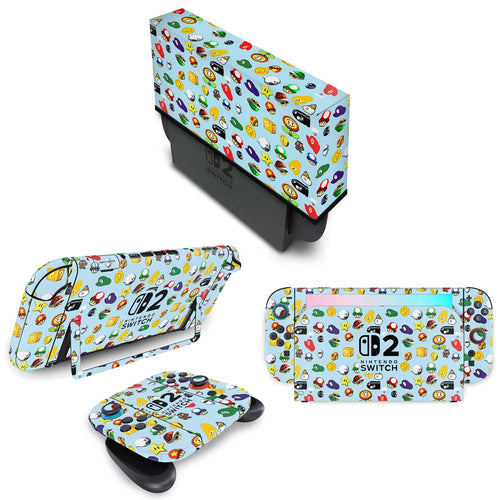 KIT Capa Anti Poeira e Skin Anti-Rage Nintendo Switch 2 - Super Mario