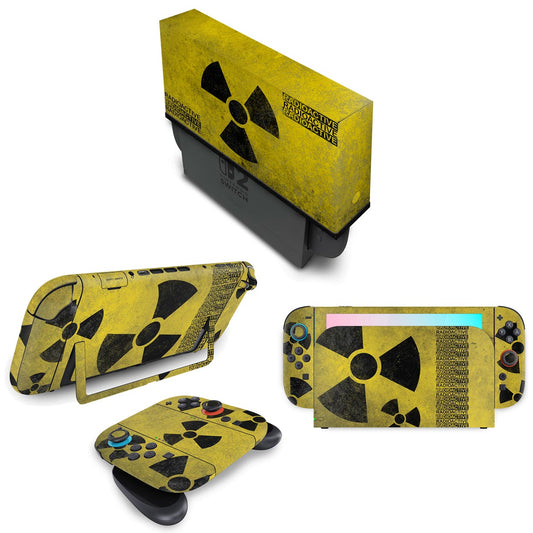 KIT Nintendo Switch 2 Skin Anti-Rage e Capa Anti Poeira - Radioativo