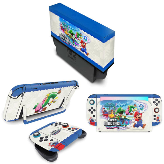 KIT Nintendo Switch 2 Skin Anti-Rage e Capa Anti Poeira - Super Mario Bros. Wonder