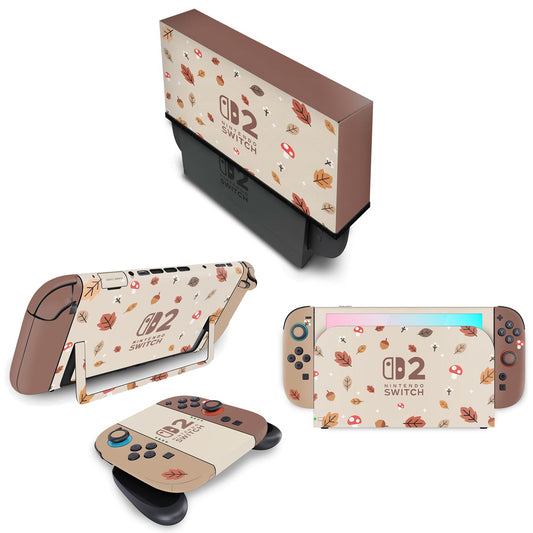 KIT Nintendo Switch 2 Skin Anti-Rage e Capa Anti Poeira - Outono