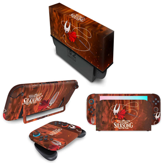 KIT Nintendo Switch 2 Skin Anti-Rage e Capa Anti Poeira - Hollow Knight: Silksong