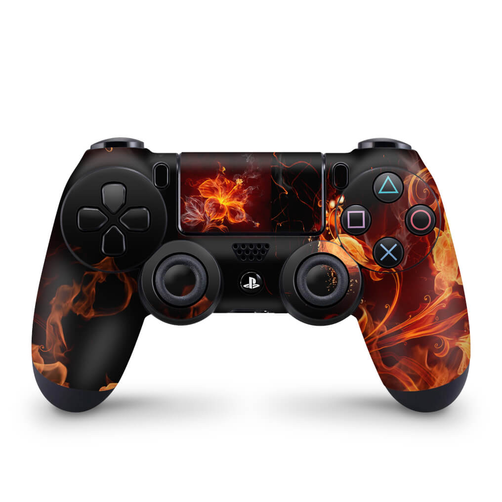 Skin Anti-Rage PS4 Controle - Fire Flower - Pop Arte Skins