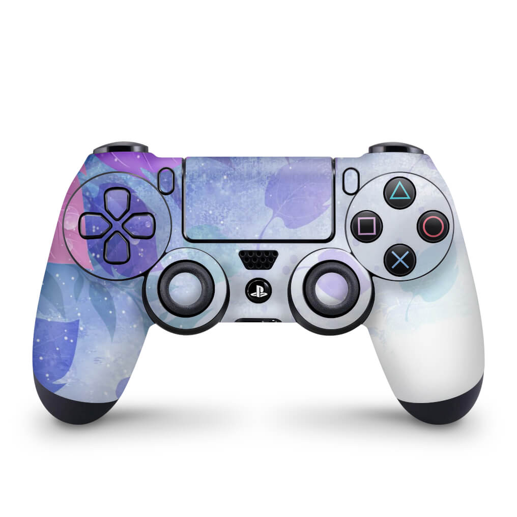 Skin Anti-Rage PS4 Controle - Folhas Lilás
