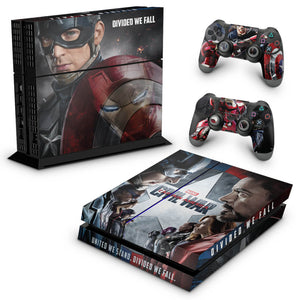Skin Anti-Rage PS4 Fat - Capitão America - Guerra Civil - Pop Arte Skins