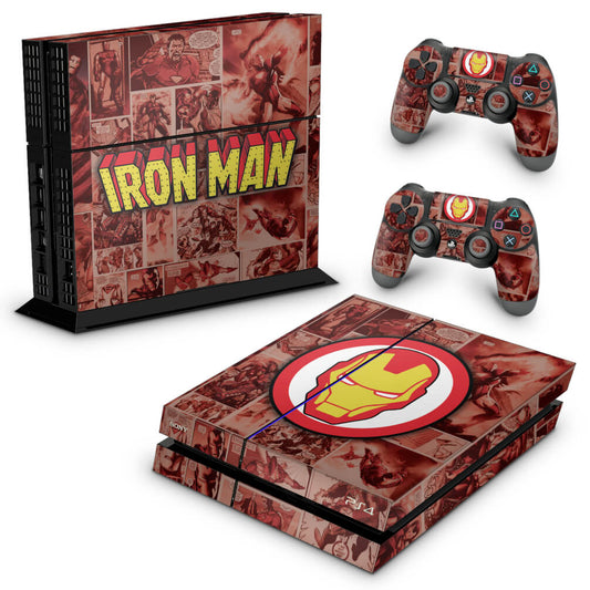 PS4 Fat Skin Anti-Rage - Homem de Ferro Comics