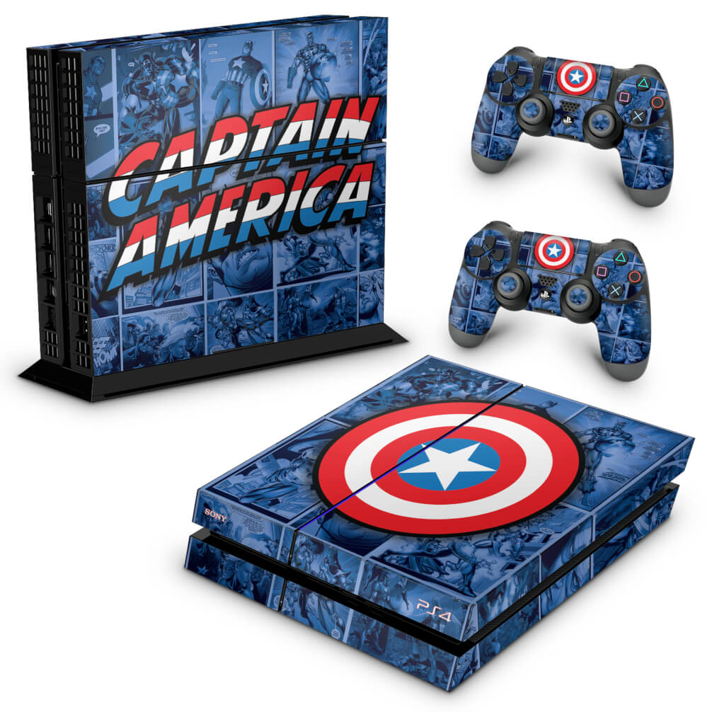 Skin Anti-Rage PS4 Fat - Capitão América Comics - Pop Arte Skins