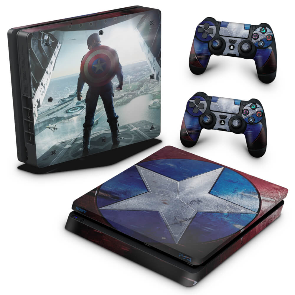 Skin Anti-Rage PS4 Slim - Capitão América