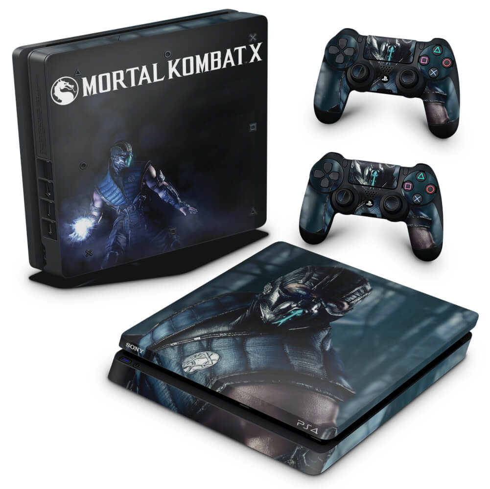 Skin Anti-Rage PS4 Slim - Mortal Kombat X - Sub Zero