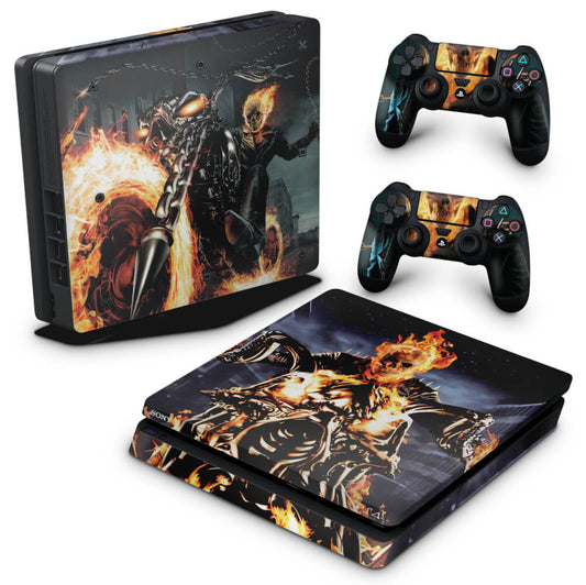 Skin Anti-Rage PS4 Slim - Ghost Rider #A