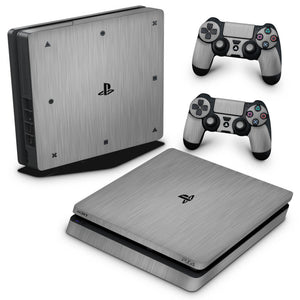 Skin Anti-Rage PS4 Slim - Aço Escovado Cinza