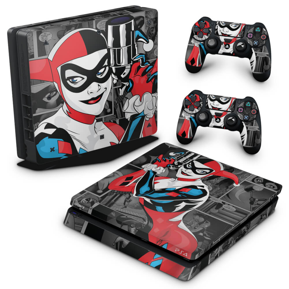 Skin Anti-Rage PS4 Slim - Harley Quinn - Arlequina #a