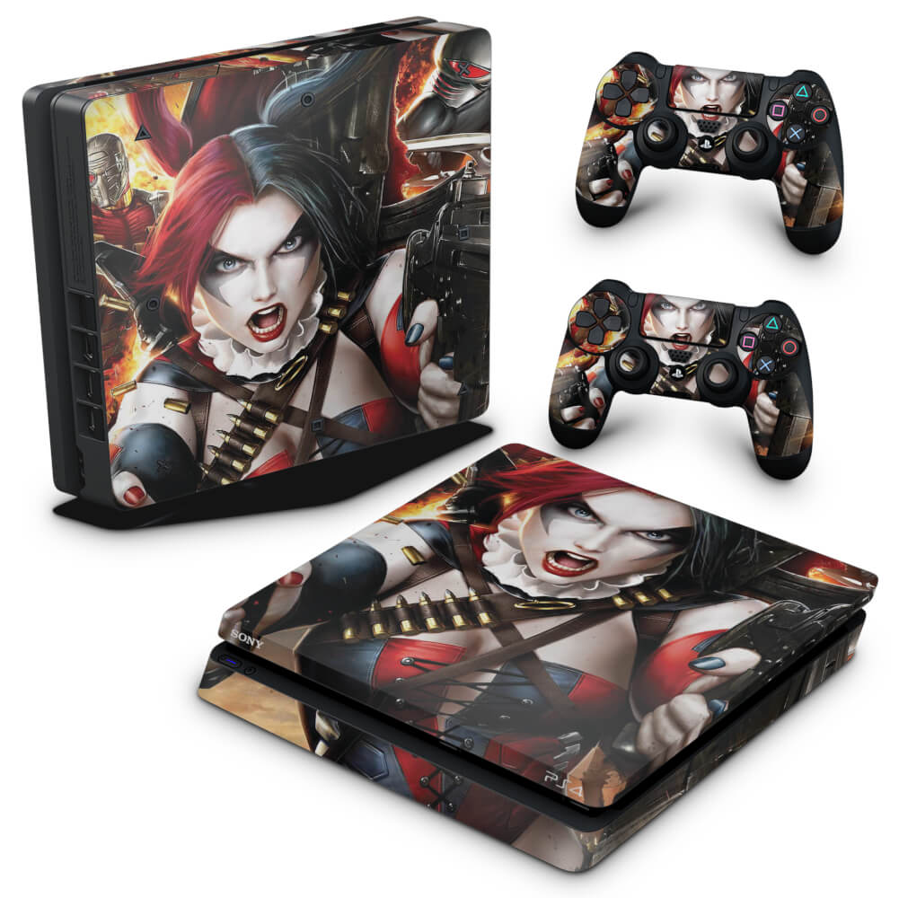 Skin Anti-Rage PS4 Slim - Harley Quinn - Arlequina #b