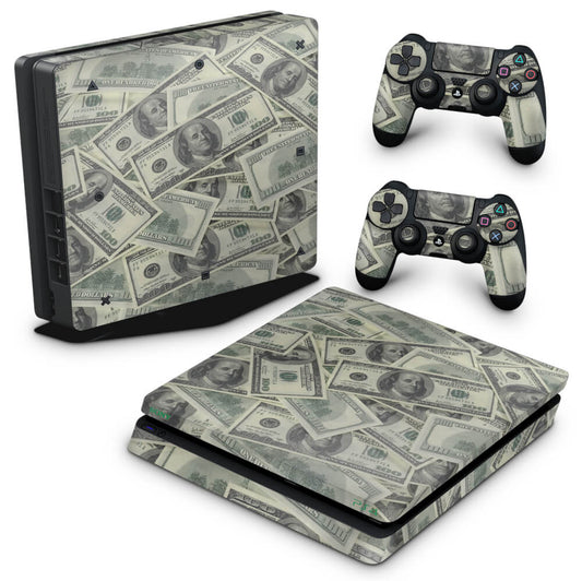PS4 Slim Skin Anti-Rage - Dollar Money Dinheiro