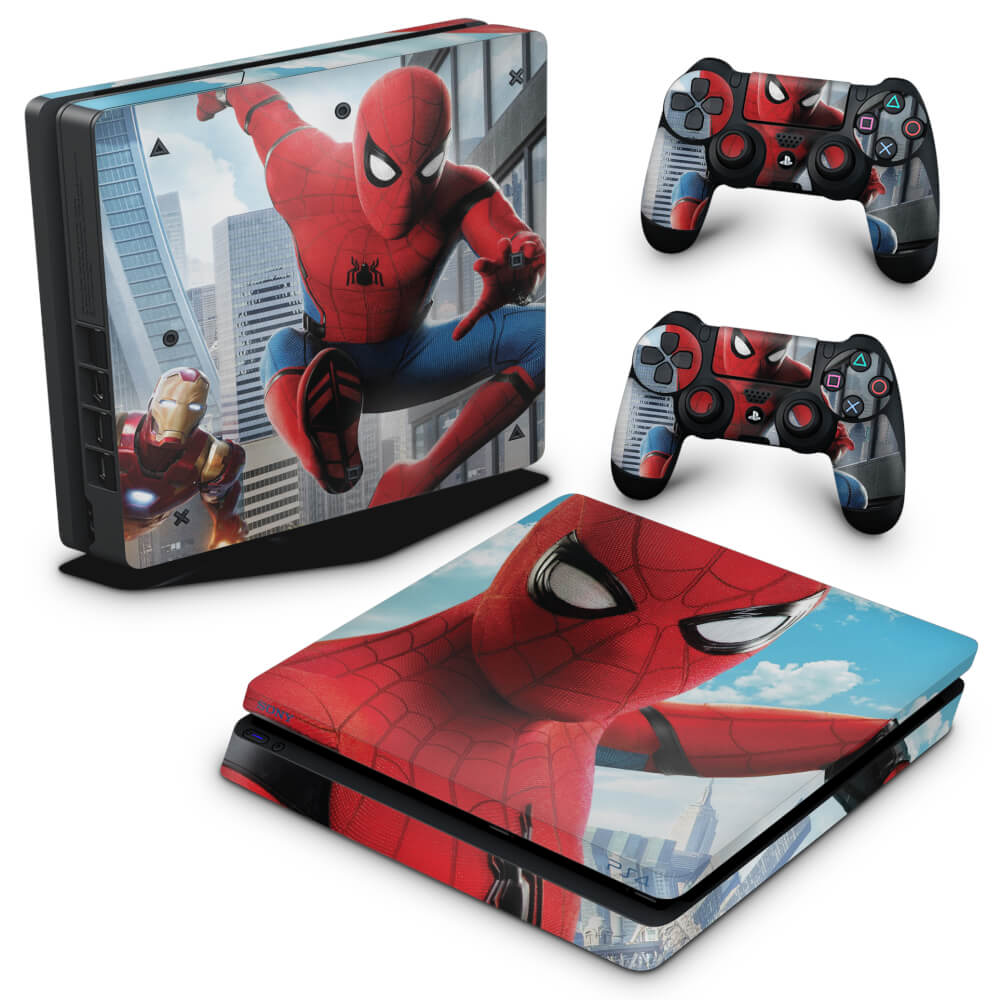 Skin Anti-Rage PS4 Slim - Spiderman - Homem Aranha Homecoming
