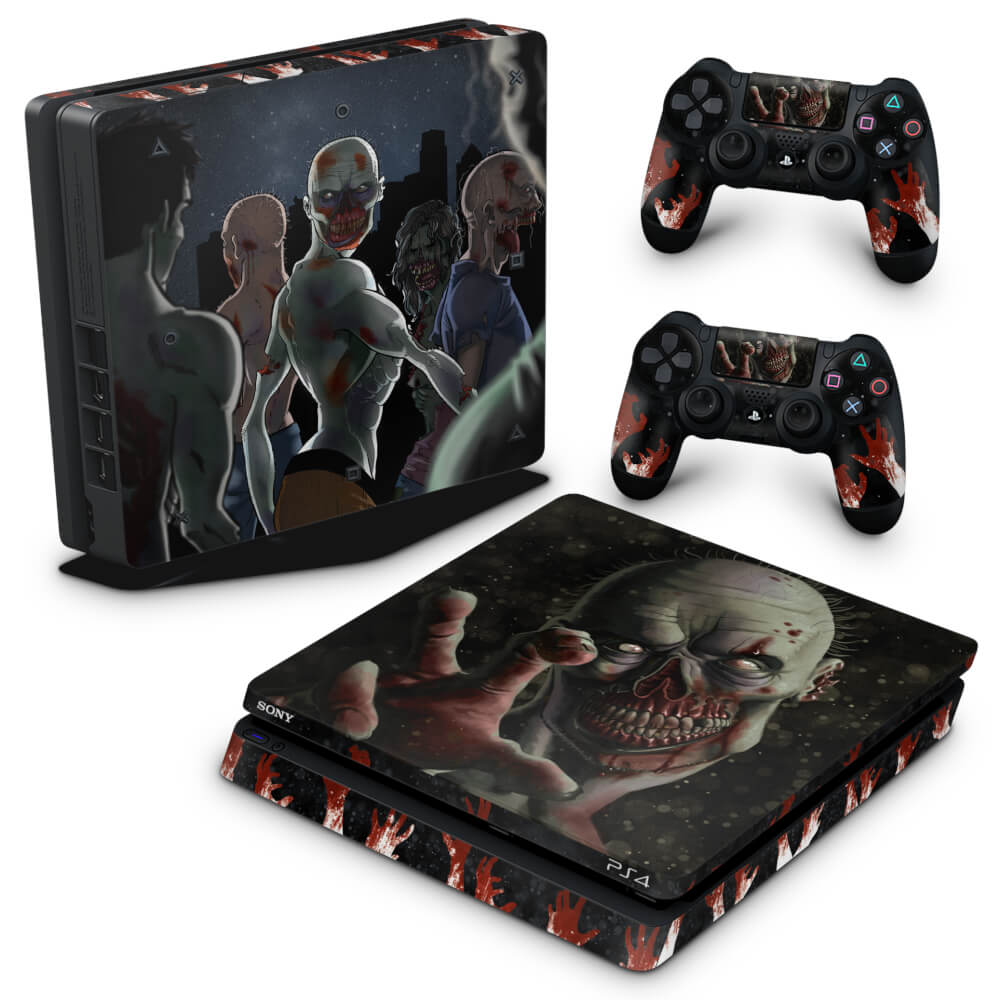 Skin Anti-Rage PS4 Slim - Zombie Zumbi The Walking
