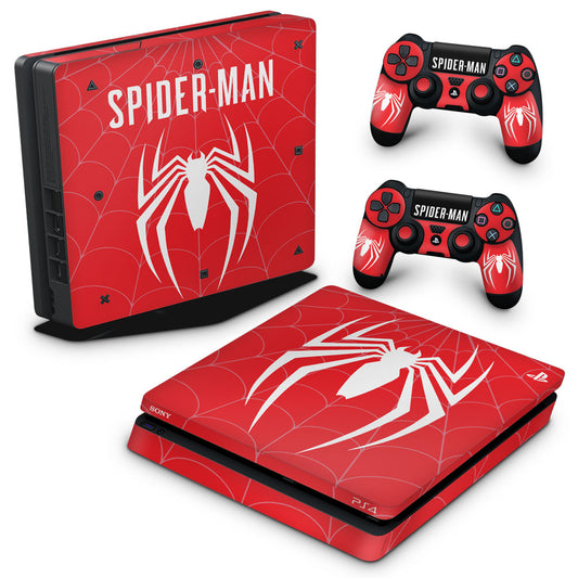 PS4 Slim Skin Anti-Rage - Spider-man Bundle #c